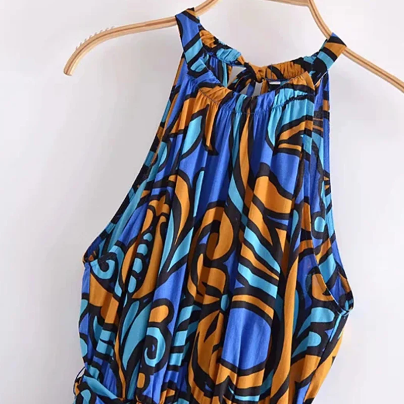 Za Femmes D'été Robes de Bandage Robe Mi-longue Imprimée Taille Haute Plage Vestidos Sexy Femmes Surdimensionné Robe Vintage Décontracté