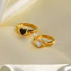 Парные золотые кольца в форме сердца для женщин, Винтажные Ювелирные изделия из нержавеющей стали, 2021