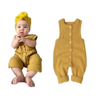 baby knitting rompers overalls newborn sleeveless solid color jumpsuit girls boys clothes baby winter romper leisure jumpsuit
