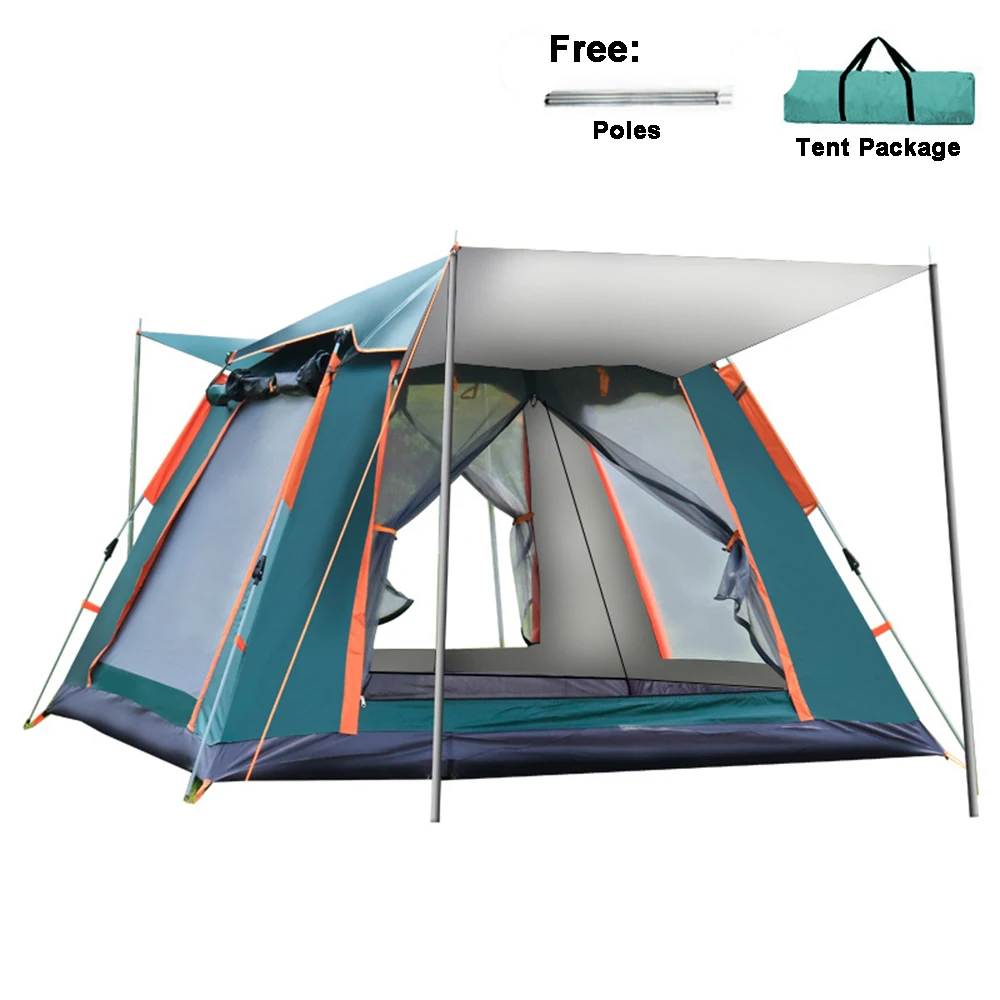 Двухслойная палатка MYJ на 4 человек семейная для отдыха открытом воздухе защита