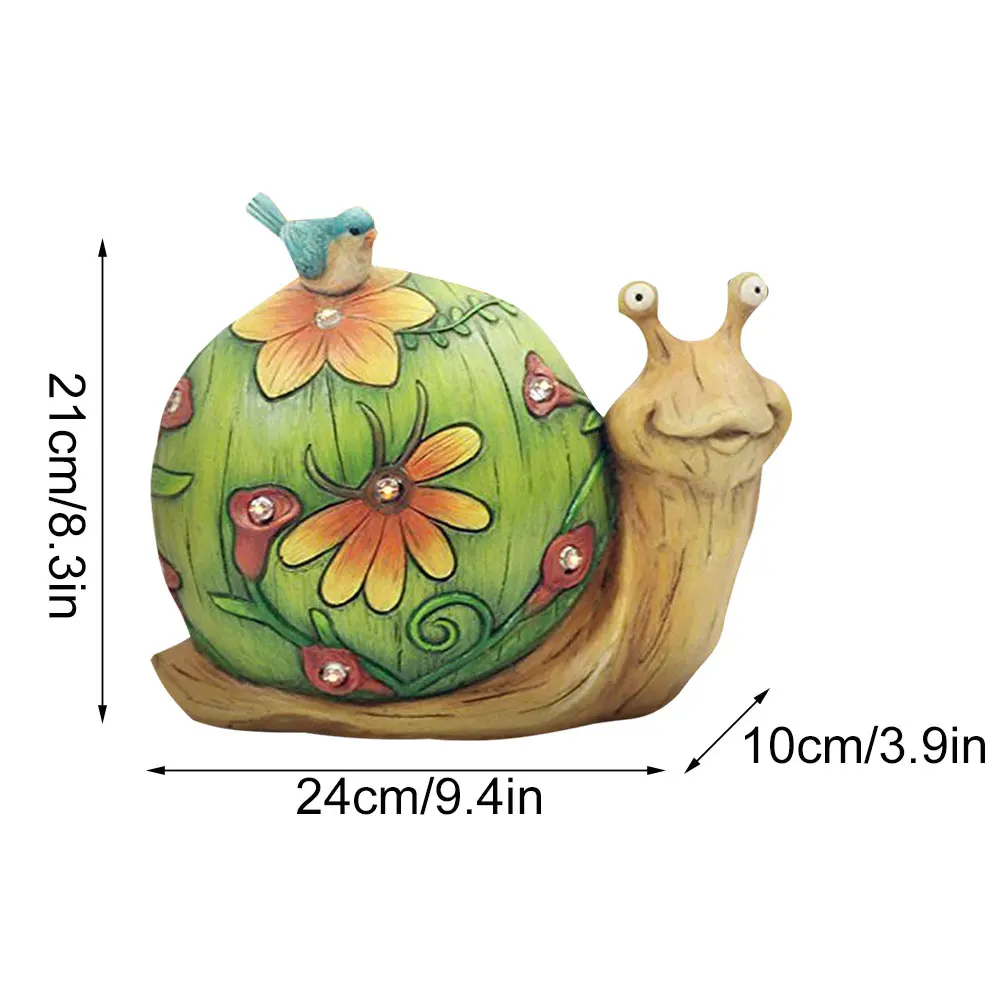 

Solar Snail Figurine Garden Animal Statue Ornaments With Lights Resin Sculpture Outdoor Room Patio Yard Lawn Decorations