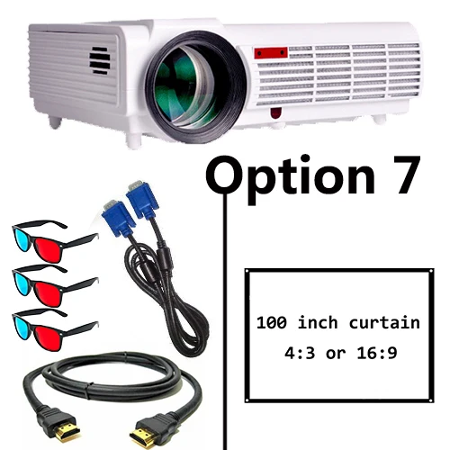 Option 7 Poner Saund светодиодный 96 светодиодный проектор 5500 люмен Full HD проектор 1080P с 10 м HDMI штативом USB VGA AV 3D Proyector lcd Vs bt96 m5 - Цвет: Option 7