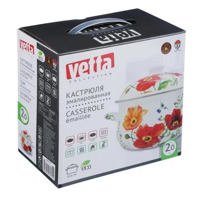 Кастрюля эмалированная VETTA Букет 18см 2 0л индукция | Дом и сад