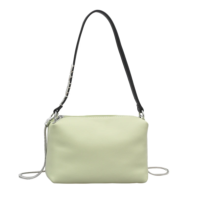 

Vintage PU Leather Shoulder Bag for Women 2021 Brand Wide Belt Designer ladies Handbags chain Women Trend hobos messenger Bag