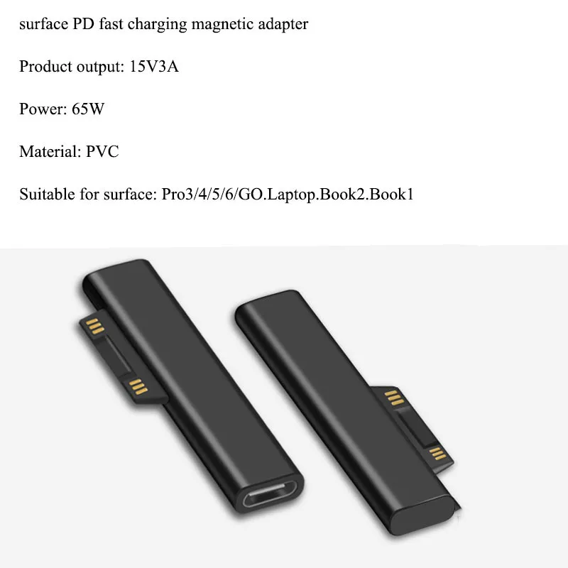 Блок питания USB Type-C 65 Вт 15 В 3 А для Microsoft Surface Pro 4 5 6 Go зарядный адаптер PD кабель шнур