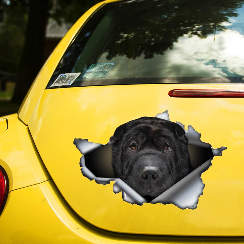 

Black Shar Pei Dog Self-adhesive Decal Car Sticker Waterproof Auto Decors on Bumper Rear Window Laptop Choose Size #S60461