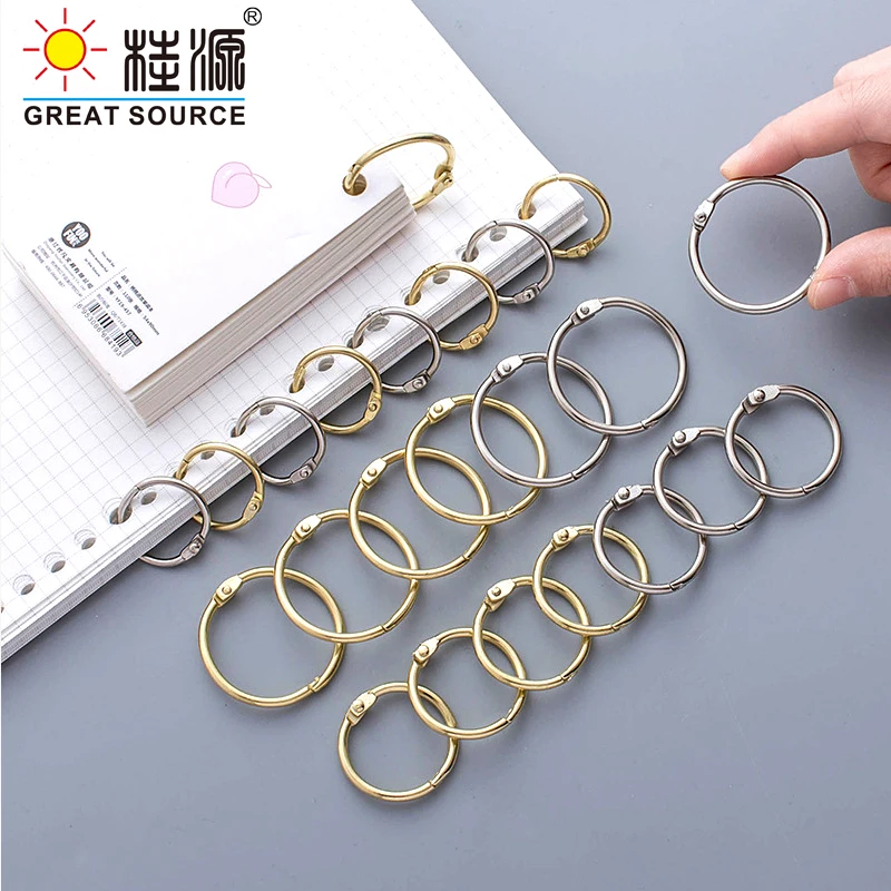

Golden Metal Ring Binder 20-32mm DIY Albums Loose-leaf Book Hoops Opening Silvery Office Binding Supplie Photo Album ( 2 Boxes)