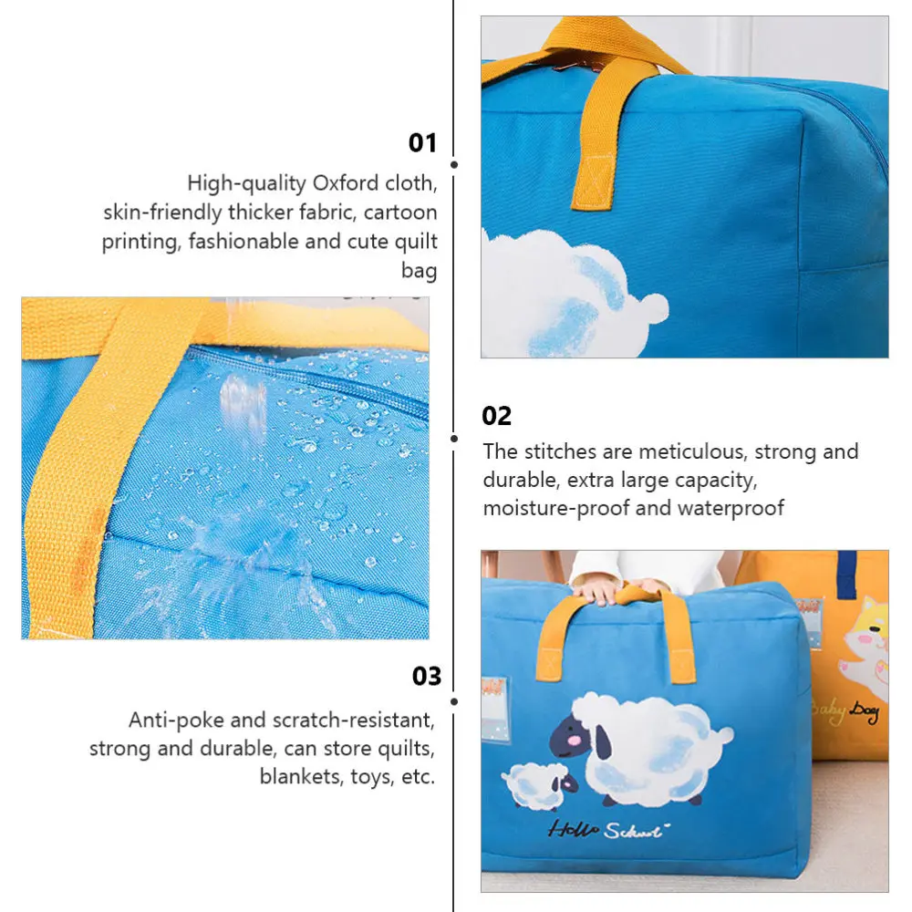 

1pc Household Quilt Organizer Bag Oxford Fabric Storage Bag Quilt Holding Bag