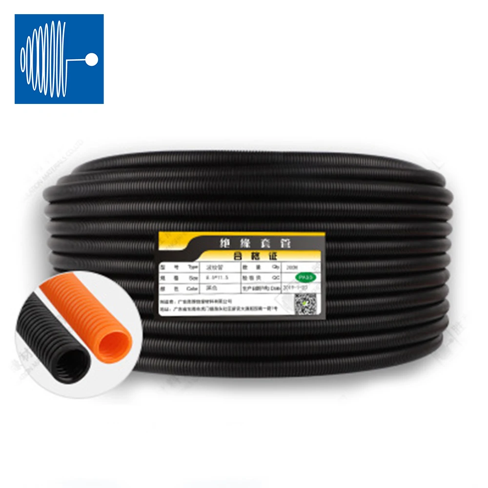 TRIUMPHCABLE прямой пластиковый огнеупорный гофрированный трубопровод с черной