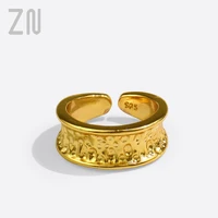 zn vintage fashion metal bump texture ring trendy ladies jewelry accessories gifts geometric opening finger rings for women