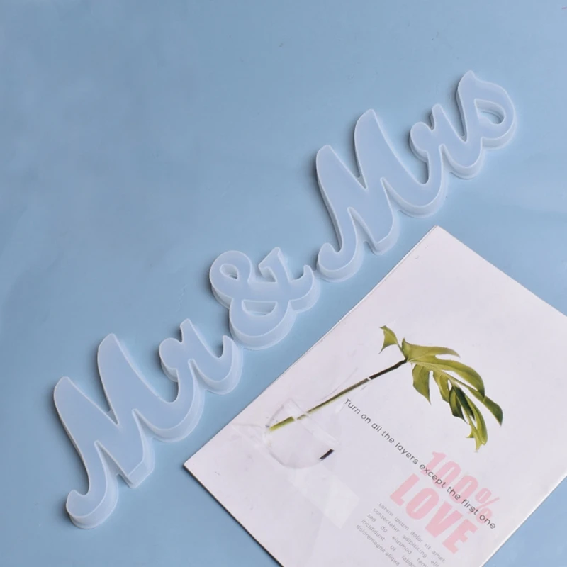 

MR&MRS Words Listed Casting Silicone Mould DIY Crafts Hanging Pendant Making Tools Crystal Epoxy Resin Mold J60E