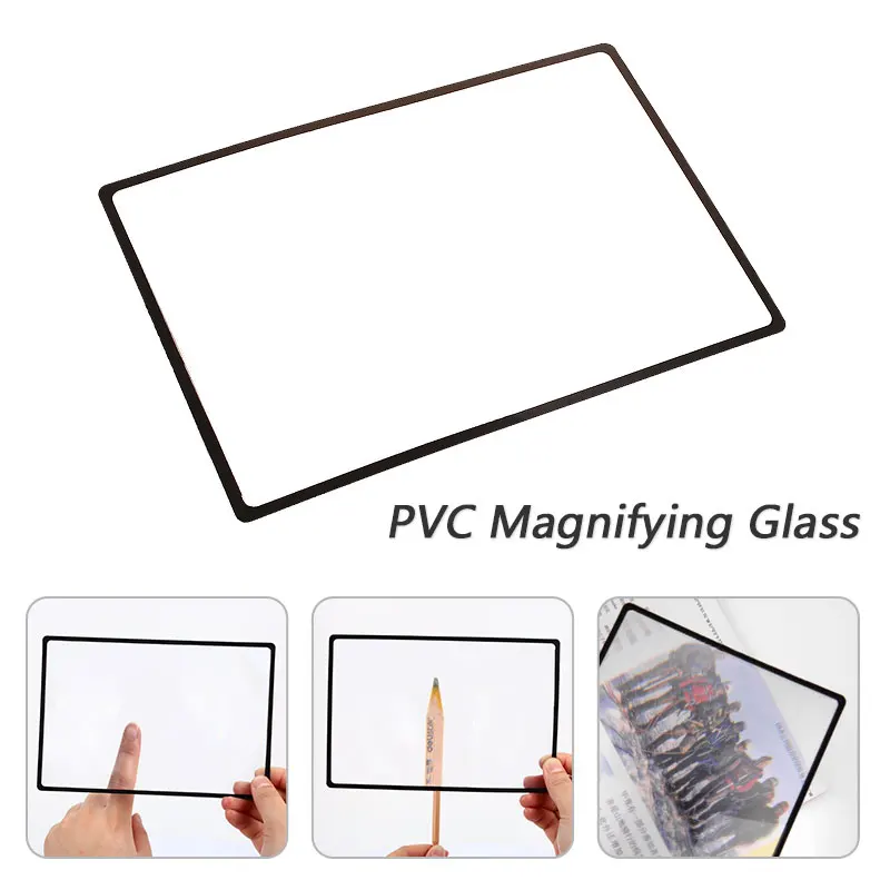 Прозрачная стеклянная линза увеличительное стекло Офисная лупа из ПВХ для
