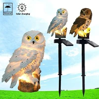 new 2pcs solar owl landscape lawn lamps outdoor led path yard garden lights waterproof christmas lights party holiday decoration