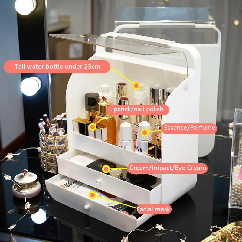 Ящик для хранения косметики пыленепроницаемый ящик ухода за кожей коробка