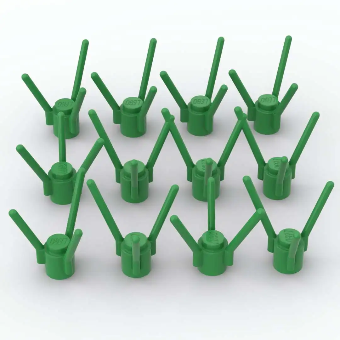 

190/380pcs Plant Grass Flower Stem MOC Building Block Parts 3741Three-pronged branch for Children Kids diy Bricks Toy