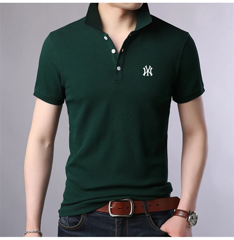 

Summer Fashion Mens Polo Shirt Men Short Sleeve Turn-down Collar Slim Polo Shirt Men Casual Breathable Korean Style Tops