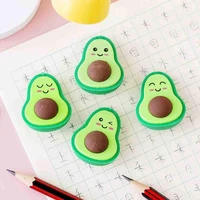 1pc kawai avocado shape eraser cute colors expressions children school gift stationery supplies for kids office erasers i5o1