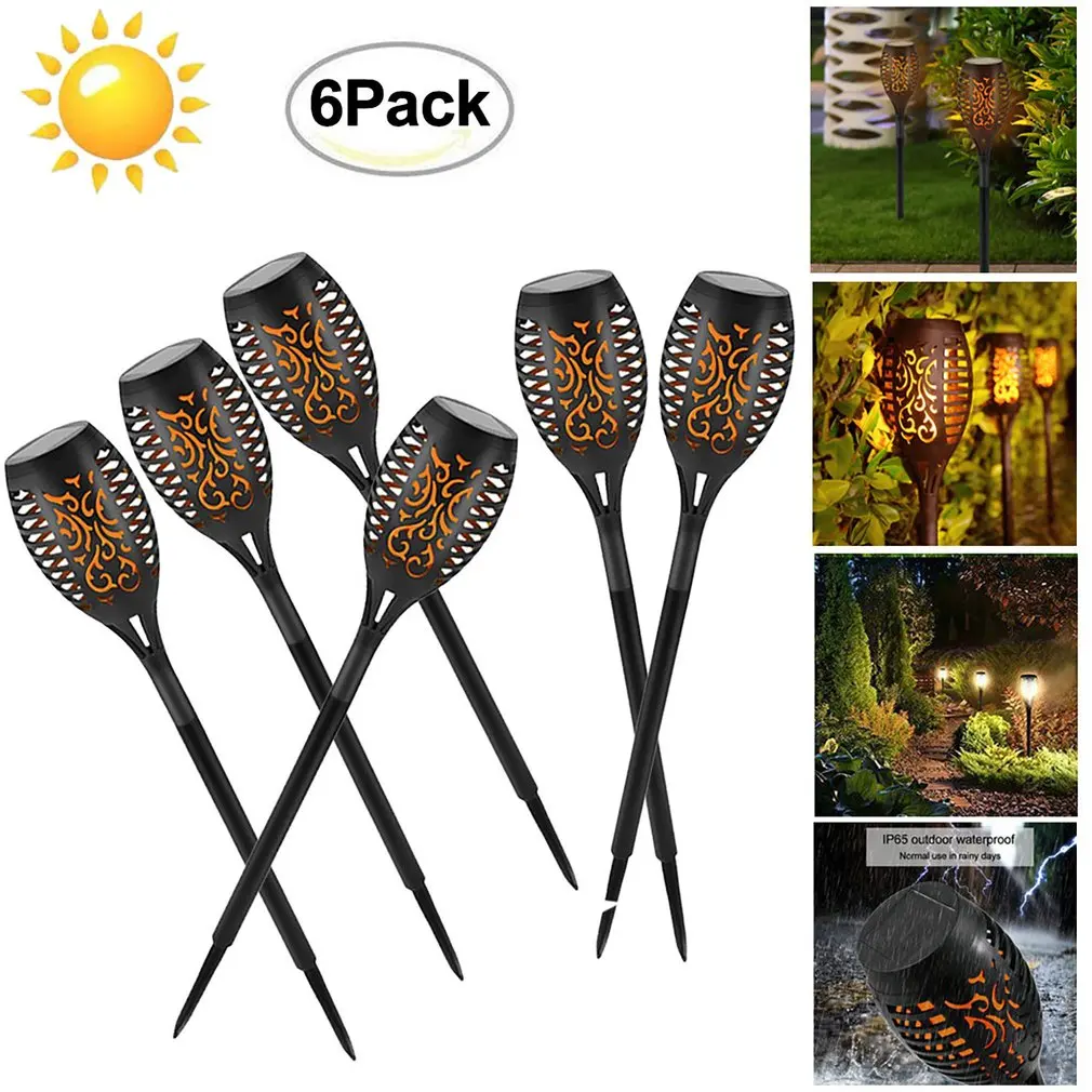 

LED Solar Flamme Taschenlampe Lampe Outdoor Lichter Solar Garten Licht Flackern Lampe Hof Balkon Rasen Pfad Scheinwerfer