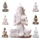 Миниатюрная Статуэтка из Статуэтка сидящий Будда песчаника фэншуй, настольная Статуэтка для медитации, украшение для дома, Тайланд, индийский бог Ганеш