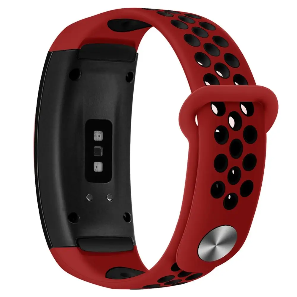 red black Hangrui сменный Браслет для samsung gear Fit 2 Pro ремешок роскошный силиконовый ремешок для samsung Fit2 Anti ремень анти-потеря - Цвет: red black