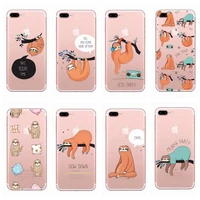 sloth cute animals clear shell for iphone 11 pro 12 mini max xs xr se 2020 7 8 plus x color transparent soft tpu floral cover