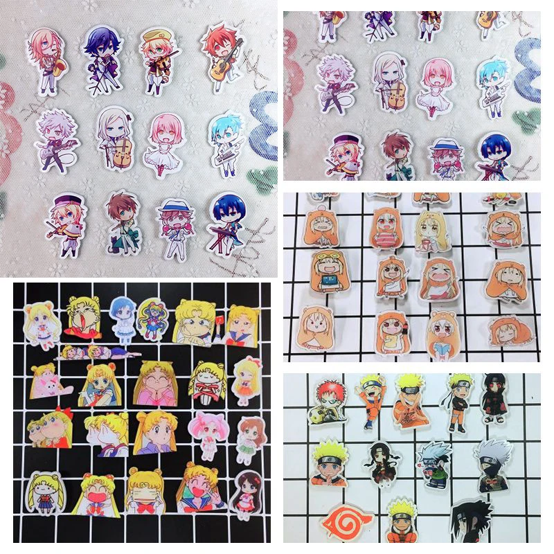 

Брошь акриловая с кристаллами в виде персонажа аниме, цельный комплект, брошь для рюкзака, одежды