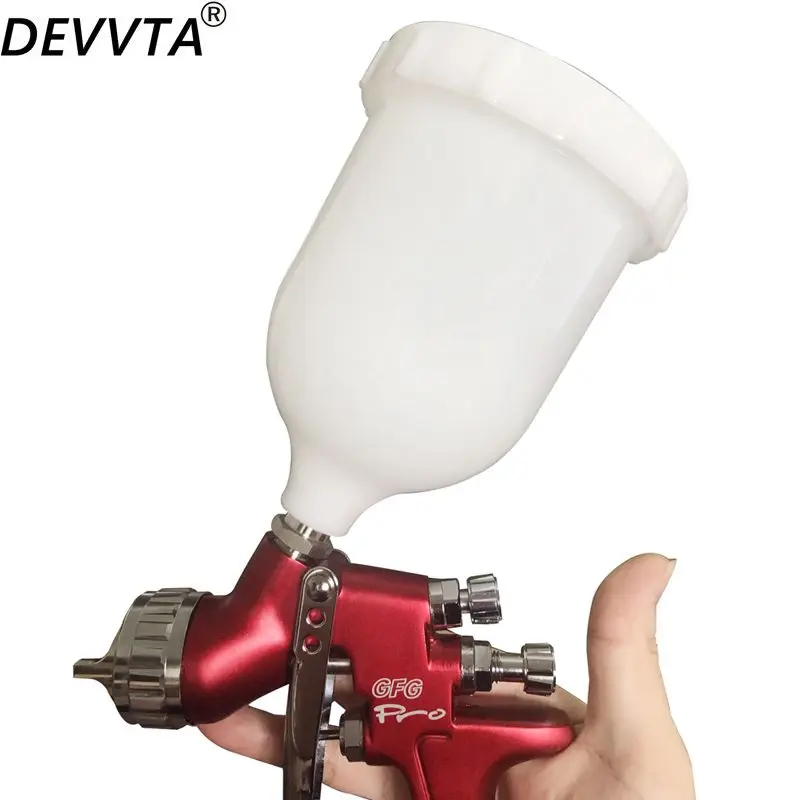 Пластиковый плотный горшок для краски 600 мл верхний пистолета пневматический