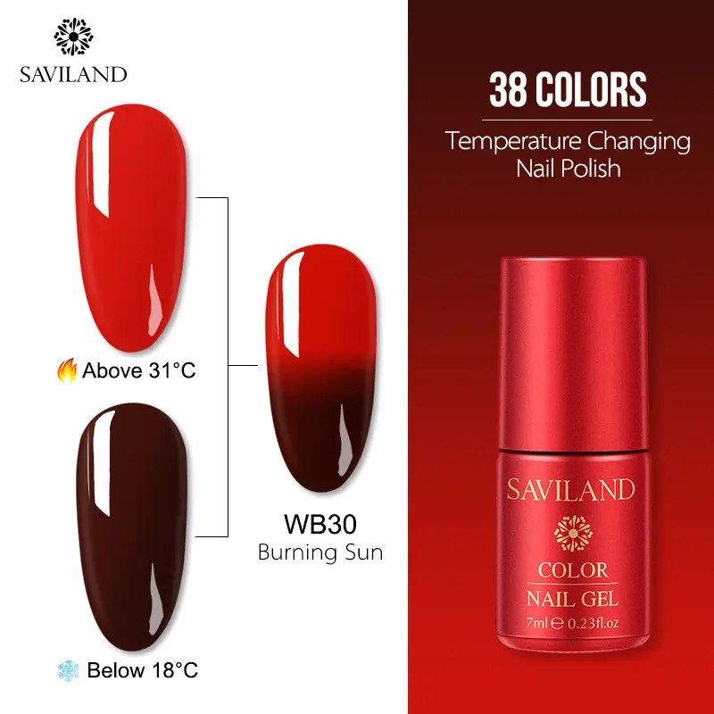 7ml WB30 Saviland 15 мл Хамелеон цвета УФ Гель-лак для ногтей изменение температуры Цвет гель лак термо Полупостоянный Лаки лак для ногтей - Цвет: 7ml WB30
