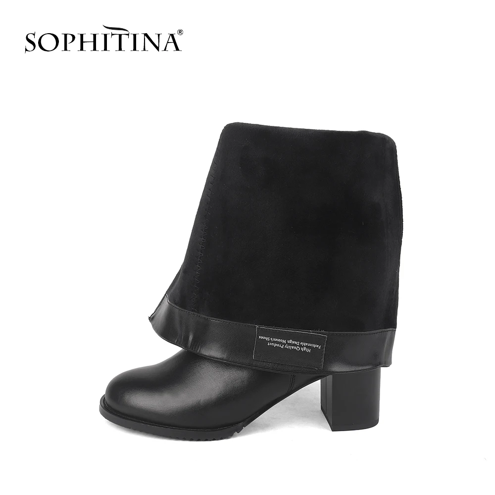 SOPHITINA/модные ботинки Однотонные очаровательные удобные теплые сапоги до колена