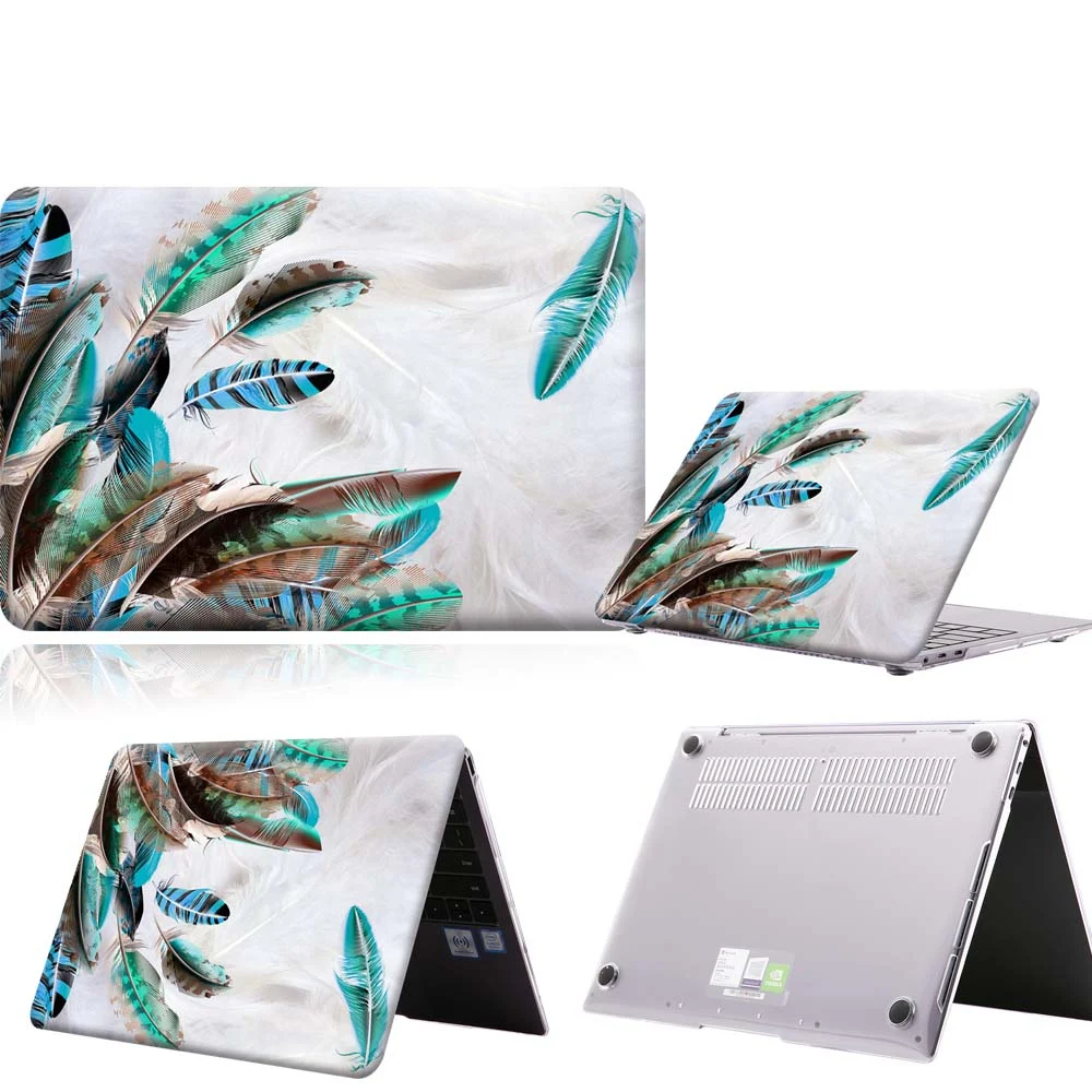 

Green Feather Pattern Anti-slip Laptop Case For MateBook 13/13 AMD Ryzen/14/D14/D15/X 2020/X Pro/Pro 16.1/Honor MagicBook14/15