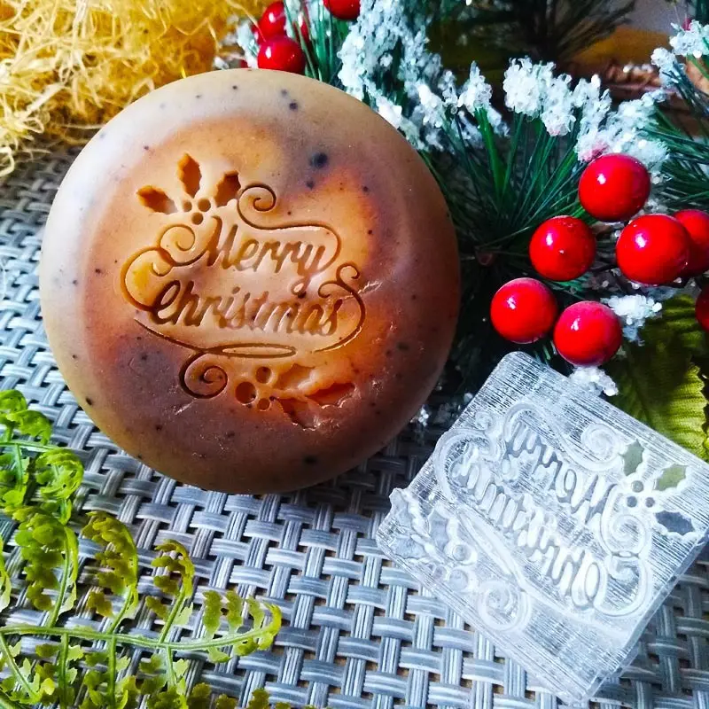 Счастливого Рождества прозрачное акриловое стекло мыло печать для DIY