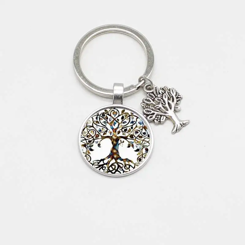 Гламурная Мода ретро Древо Жизни Стекло Подвеска DIY Шарм металлический брелок