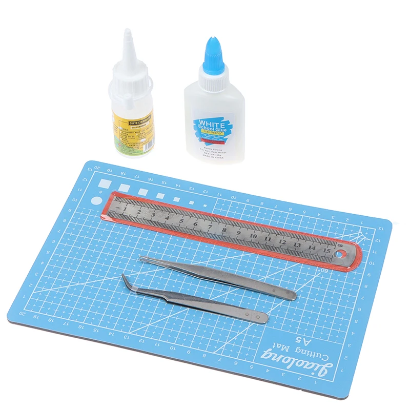 

1 Set White Latex Ruler Decoration Accessories Dollhouse Miniature Glue Tools Pliers Doll House Kid Toy Gifts