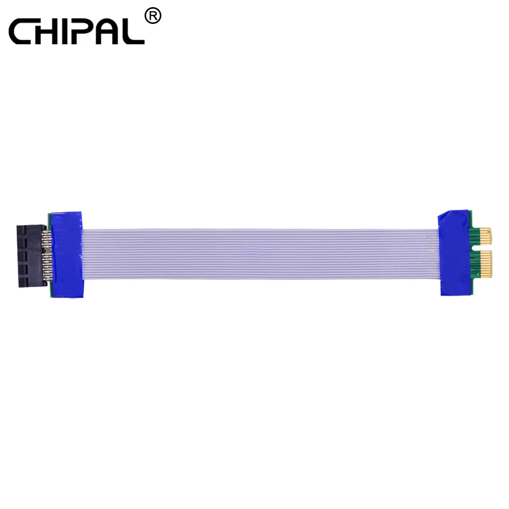 CHIPAL PCI-E 1X к 1X гибкий ленточный Удлинительный кабель PCI Express PCIE Райзер карта преобразователь удлинитель для графической карты - изображение