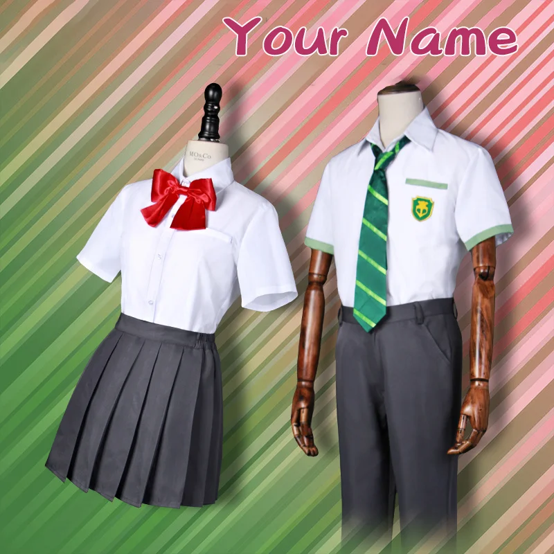 

Japanese Anime Kimi no Na wa Your Name Tachibana Taki Miyamizu Mitsuha Cosplay Costume Halloween Carnival High School Uniforms