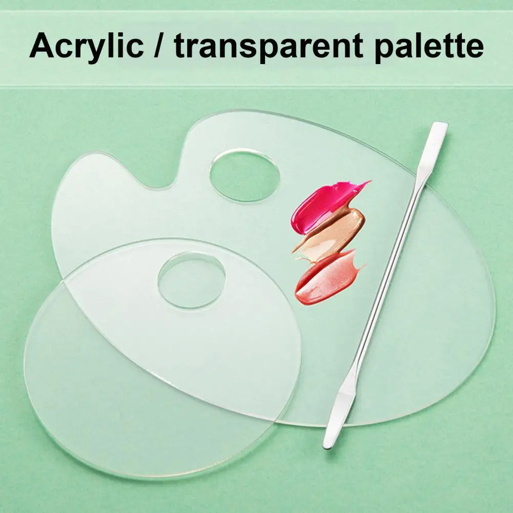 

1Set Transparent Palette Easy to Clean Anti-compressive Acrylic Transparent Makeup Nail Palette for Personal Use