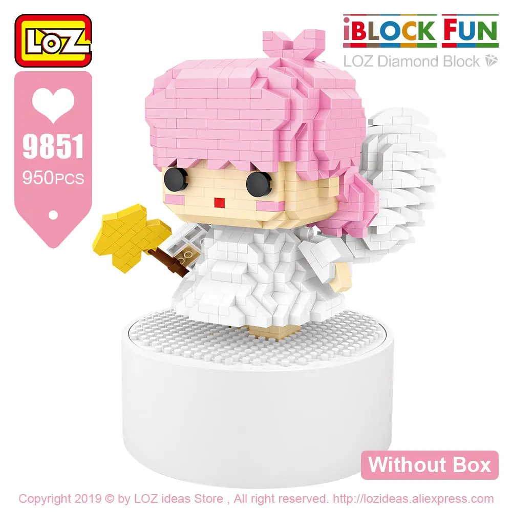 9851 Without Box LOZ алмазные блоки музыкальная шкатулка карусель кролик Фея Принцесса Мини Кирпичи Строительные блоки Набор Детские Конструкторы Игрушки пиксели подарок хобби - Цвет: 9851 Without Box