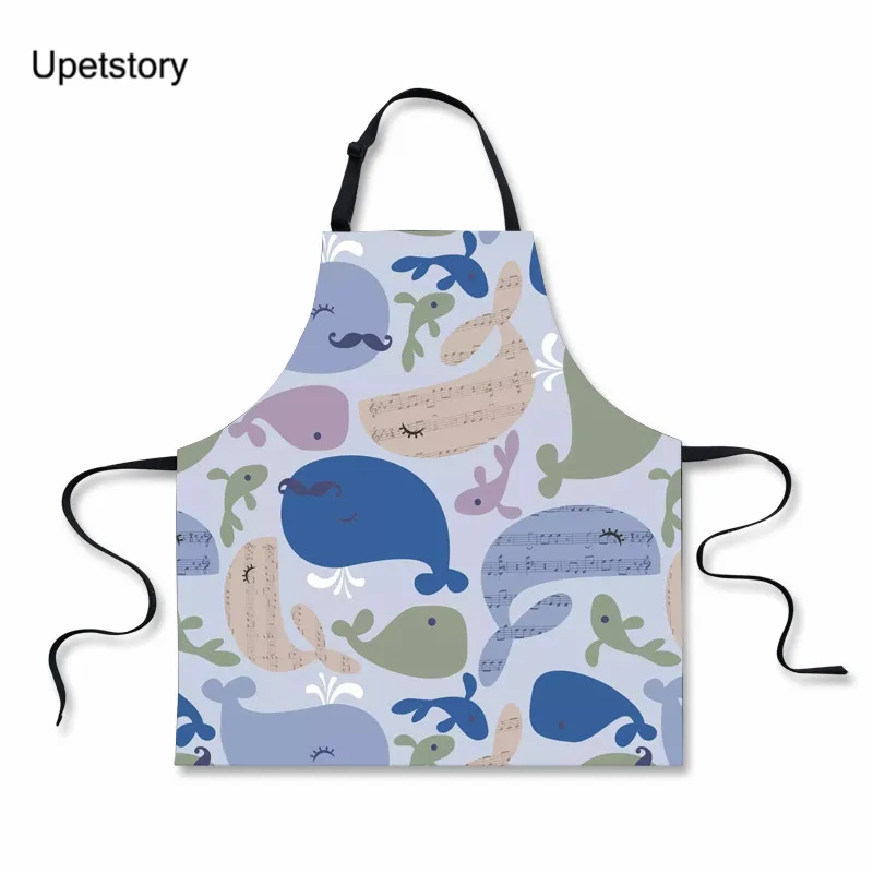 Простой Регулируемый Кухонный Фартук для шеф-повара Upetstory с принтом рыбы