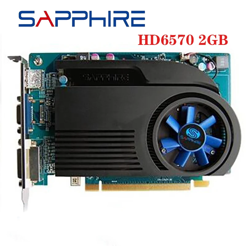 Видеокарты SAPPHIRE HD 6570 2 Гб GDDR3 для AMD графическая карта GPU Radeon HD6570 офисный компьютер