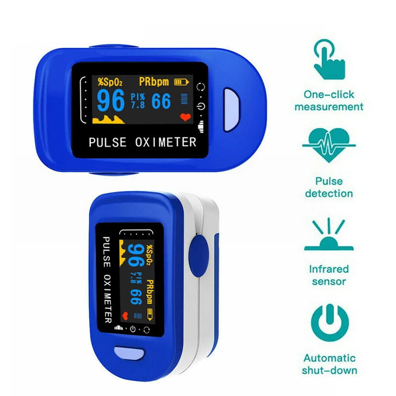 Цифровой Пульсоксиметр на кончик пальца медицинский бытовой прибор для