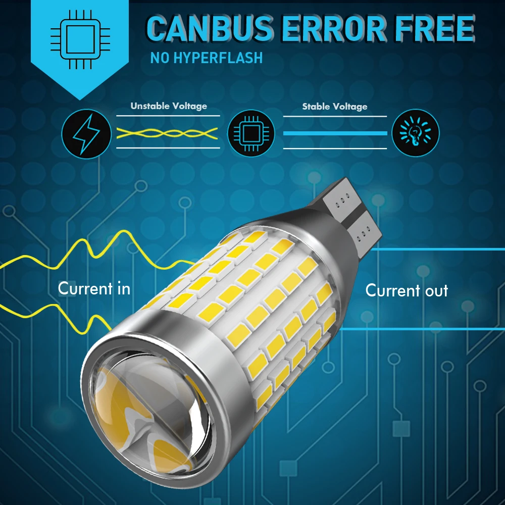 

2x LED T15 W16W Bulbs Canbus OBC Error Free LED Backup Light 921 912 T16 LED Bulbs Car Reverse Lamp Xenon White No Error DC12V