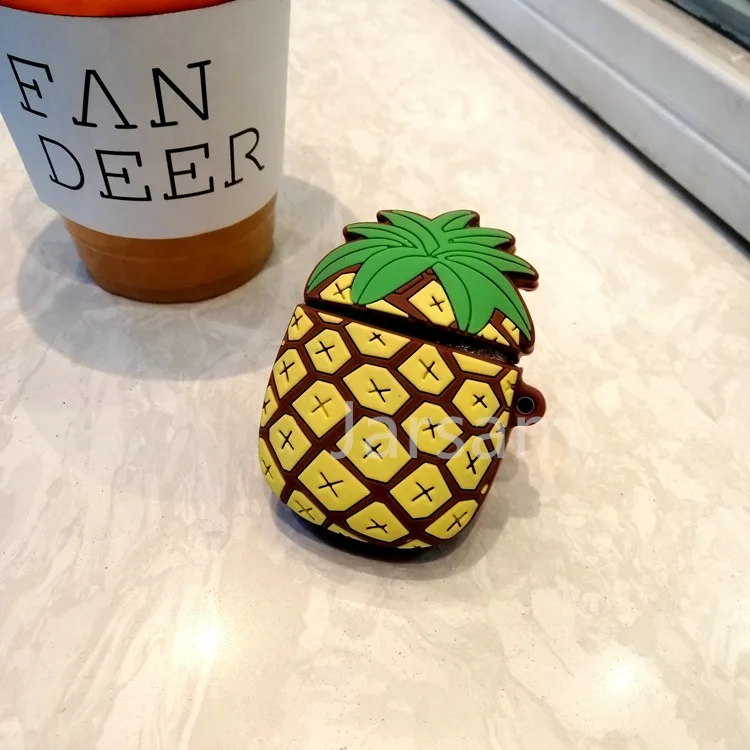 pineapple Чехол s для Apple AirPods 2, мягкий мультяшный беспроводной чехол для наушников Air Pods, чехол для зарядки Airpods, силиконовый чехол - Цвет: pineapple