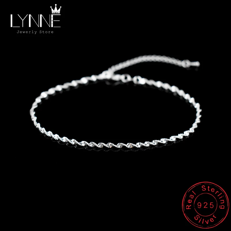 Женский браслет на ногу из серебра 925 пробы с плетеной цепочкой|silver anklet bracelets|anklet