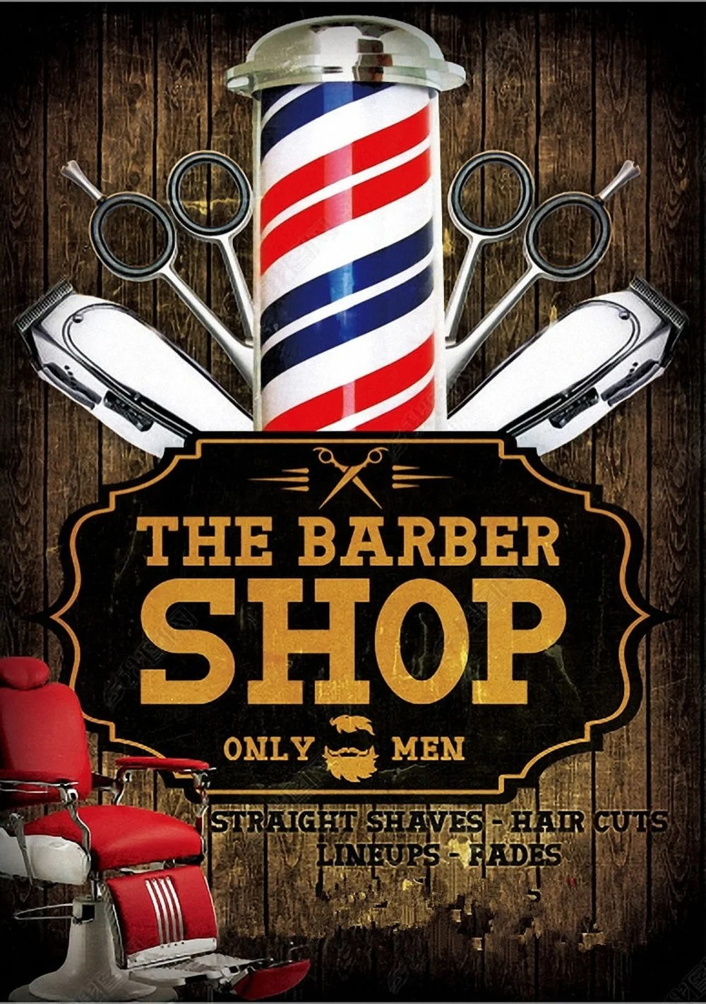 Винтажные плакаты с рисунком и татуировками для парикмахеров крафт-бумага