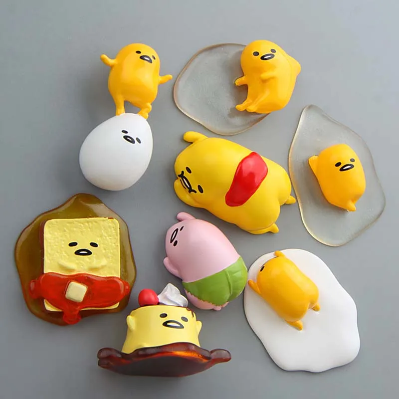 8Pcs/Lot Japanese Lazy Egg Model Figures Toys Fridge Magnets Creative Figurines Refrigerator Pastes Home Decor Kids Gifts | Игрушки и