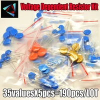 190pcslot 35valuesx5pcs voltage dependent resistor kit vdr 05d 07d 10d 14d 20d varistor pack assorted set