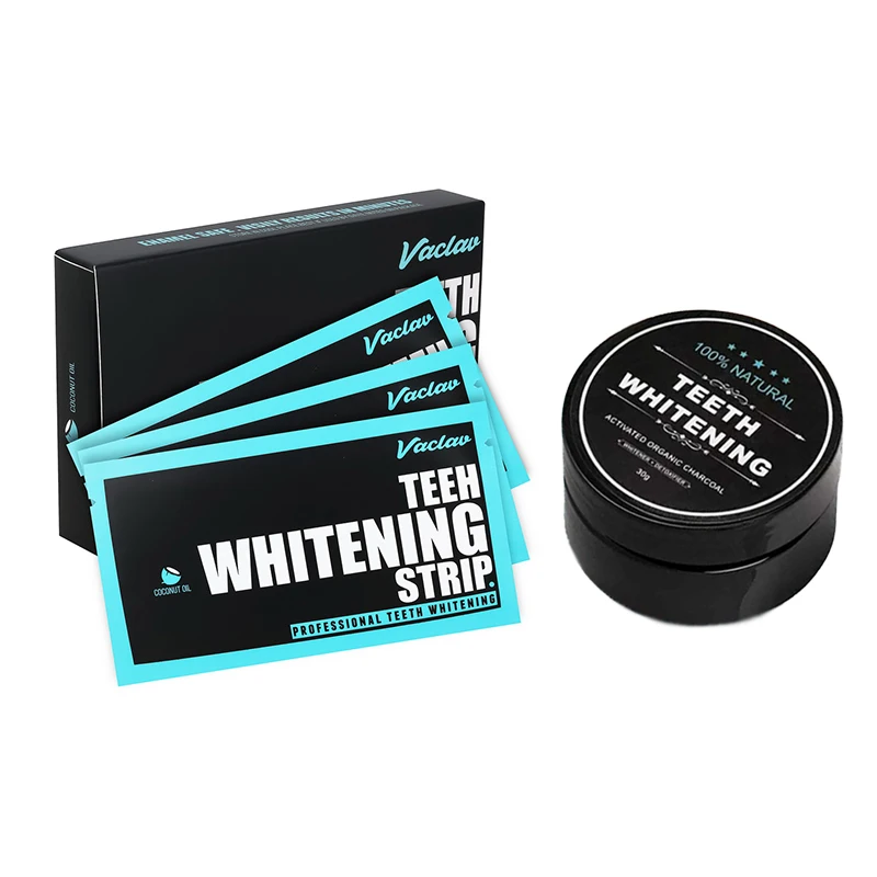 

2PCS/SET Oral Hygiene Care Teeth Whitening Stripes+Teeth Whitening Powder