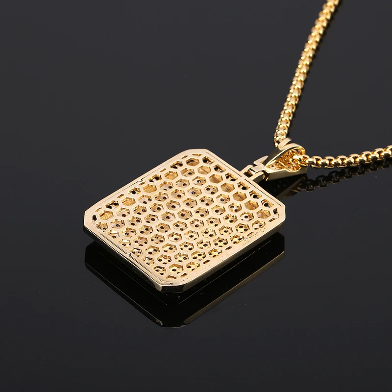 Мужская подвеска покрытая Льдом Из циркона золотого цвета очаровательное