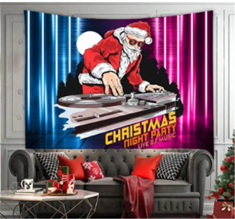 Забавный Рождественский гобелен крутой настенный Деда Мороза для спальни
