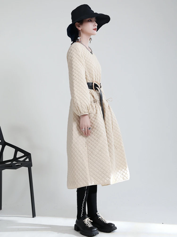 CHICEVER повседневное тонкое однотонное платье для женщин с круглым вырезом и